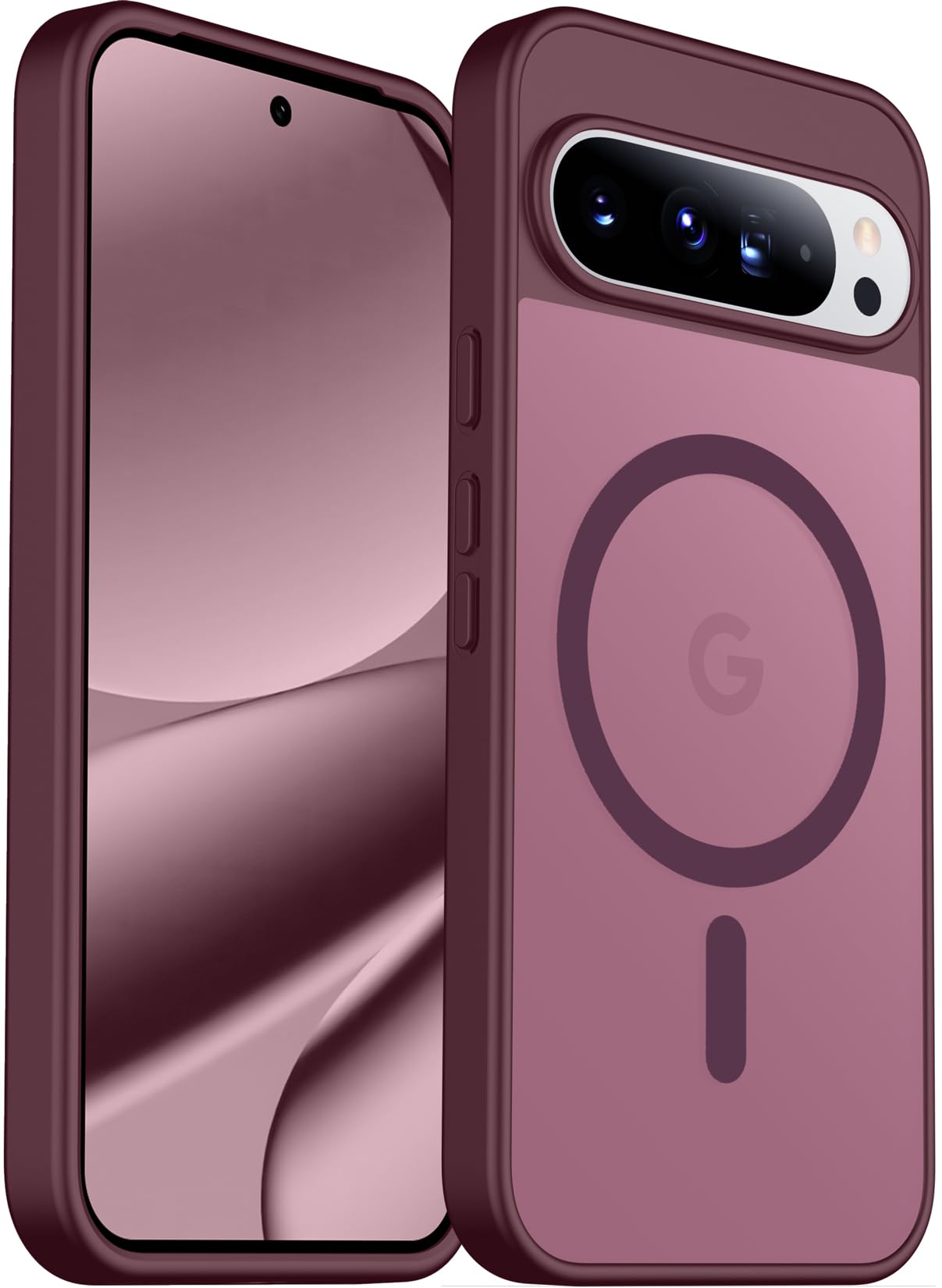 Photo 1 of SPIDERCASE Magnetic for Google Pixel 10/Pixel 10 Pro Case, Military Grade Drop Protection Slim Translucent Matte Shockproof Anti-Fingerprint Phone Case for Pixel 10/10 Pro, Wine Red