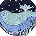 Whale in The Sea Patches Embroidered Applique Iron On Sew On Emblem