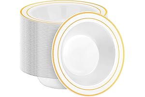 12 oz. Gold Plastic Disposable Bowls (100 Pack)