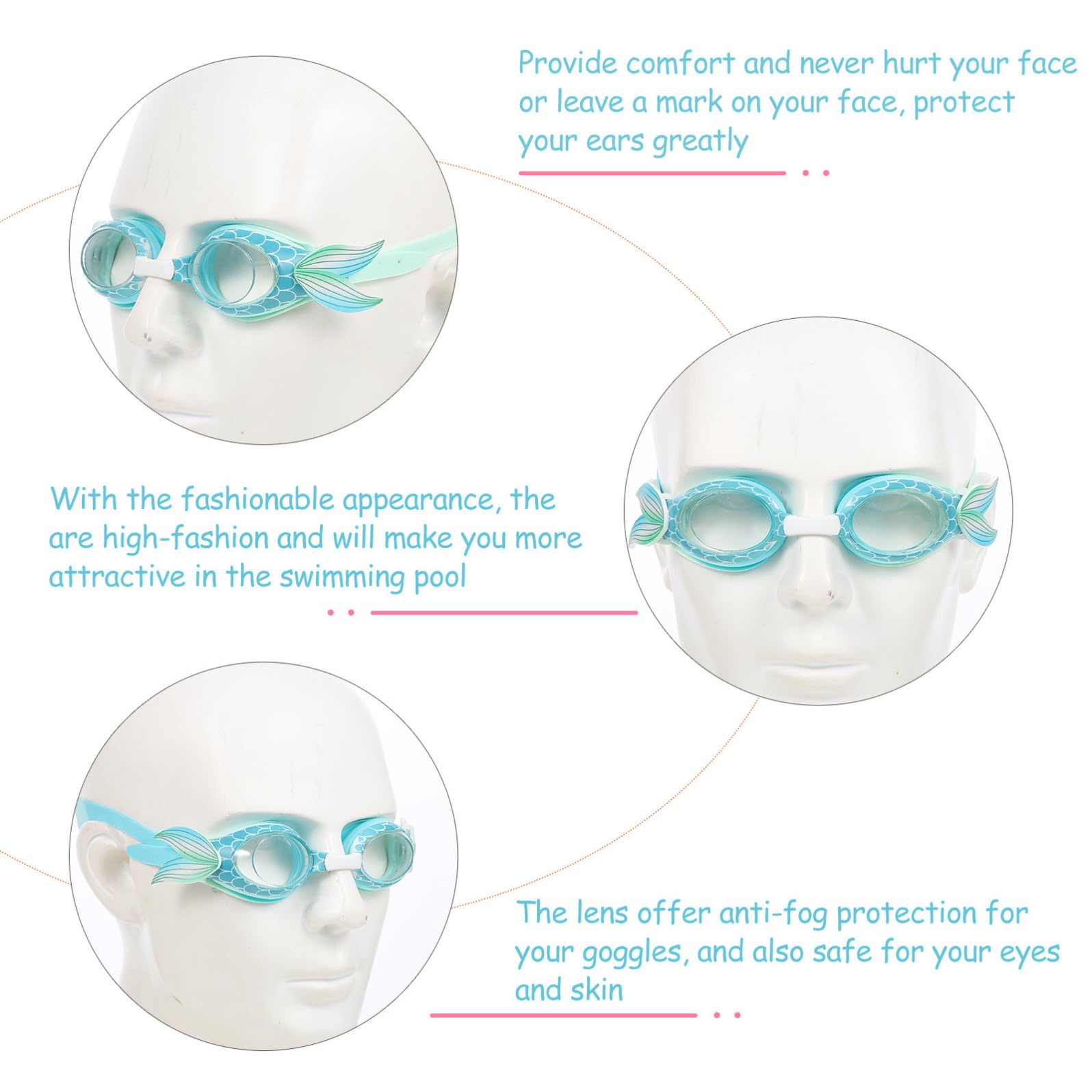 HANABASS gafas de natación para niños disfraces de niñas ropa de niños vestidos de niño vestido para niños chica gafas natación niño gafas de natación niños gafas de niños PC Blue