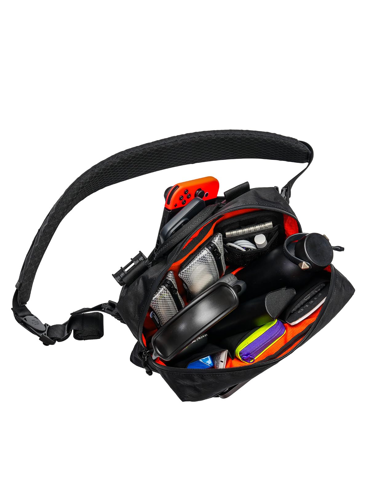 TACTICAL_GEEK Cache L3 Pro EDC torba na ramię, torba na klatkę piersiową z regulowanym paskiem, torba na ramię do codziennego użytku na zewnątrz i w podróży, duża pojemność, organizer na aparat, drony