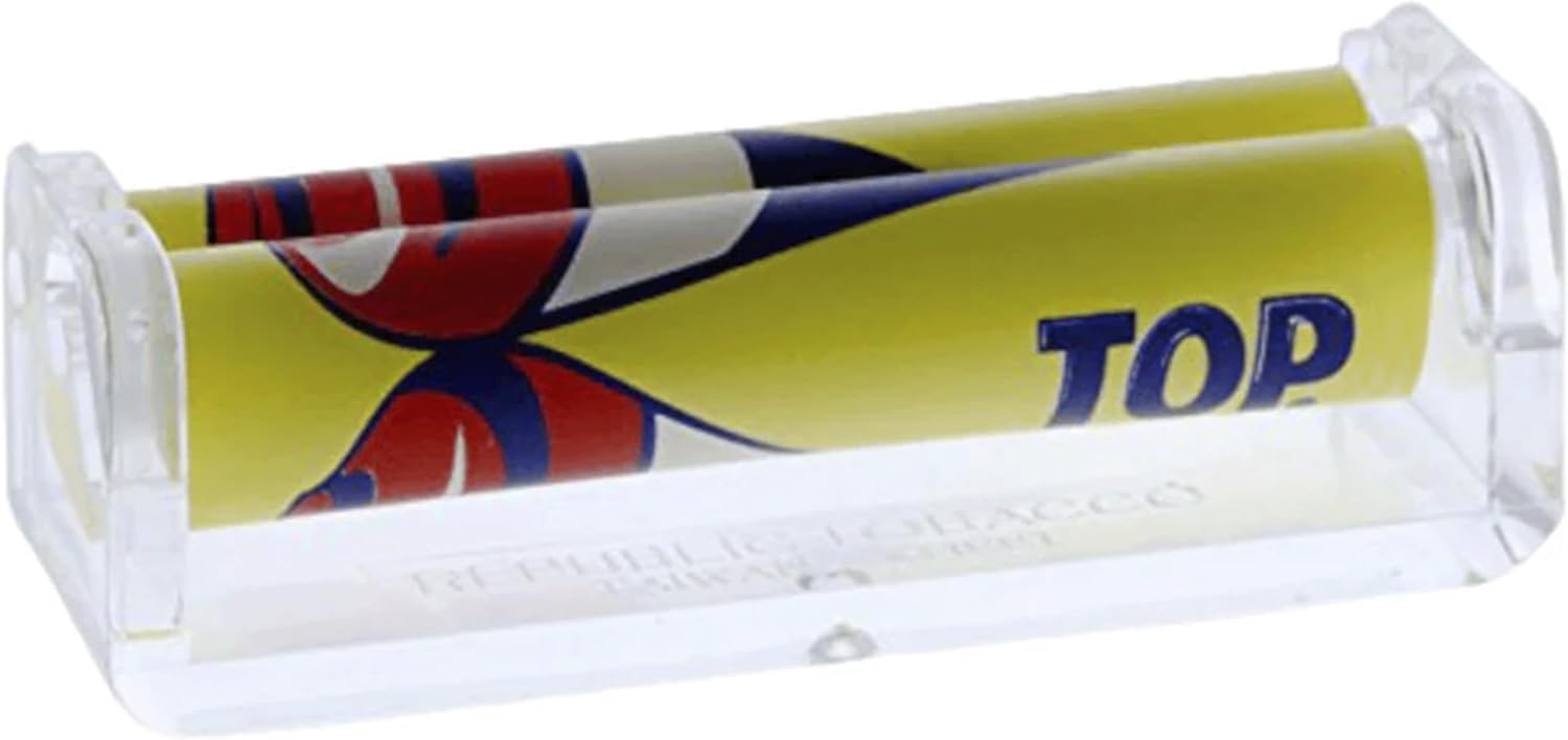 TOP 70mm Cigarette Rolling Machine showing the TOP logo on the apron