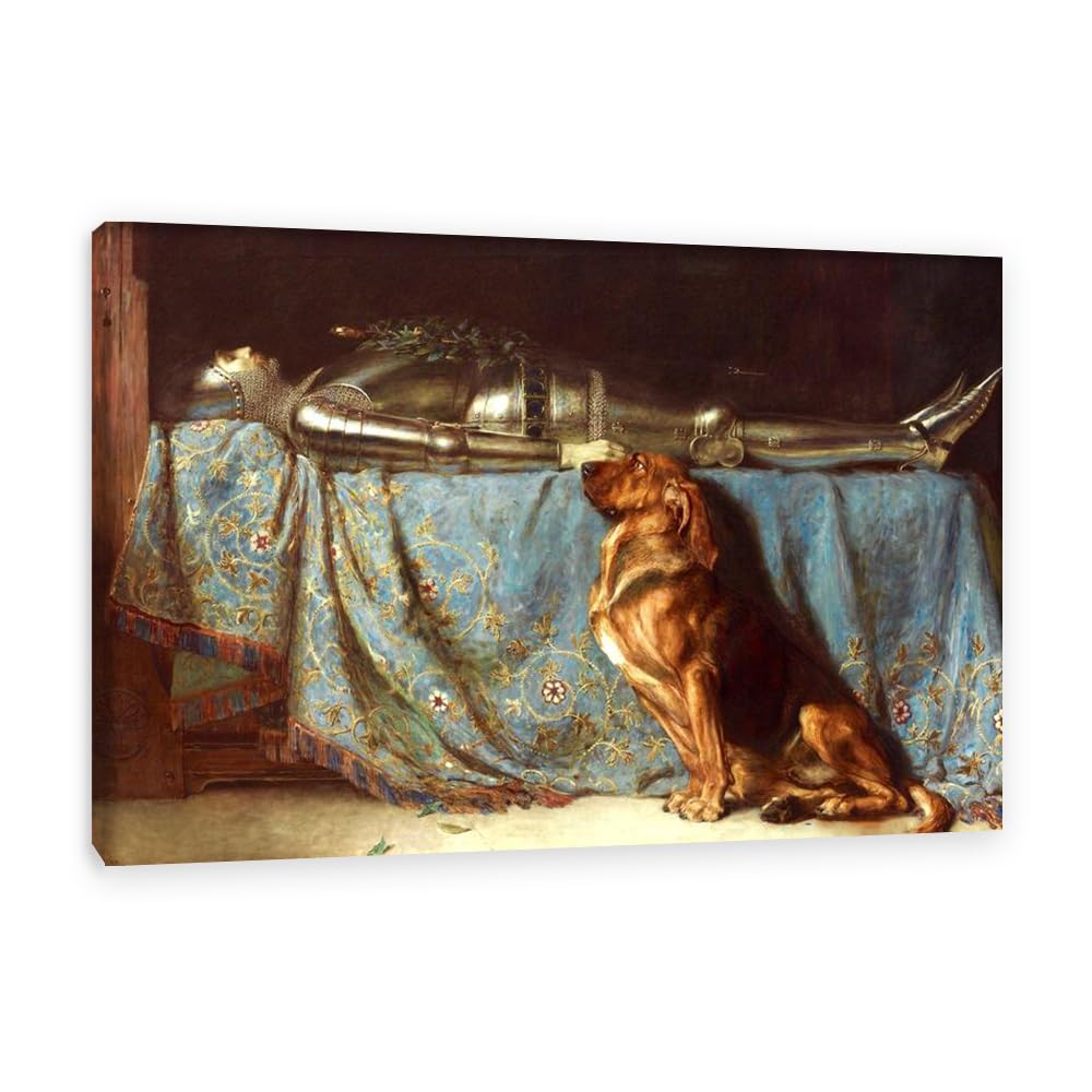 Hau3sh3a Unframed Briton Riviere Wall Art Famous Painting Reproductions Requiescat Prints On Canvas Lion Briton Riviere Artwork Wall Decor For Living Room Bedroom Home Decor 60X40cm(24X16in) Frame