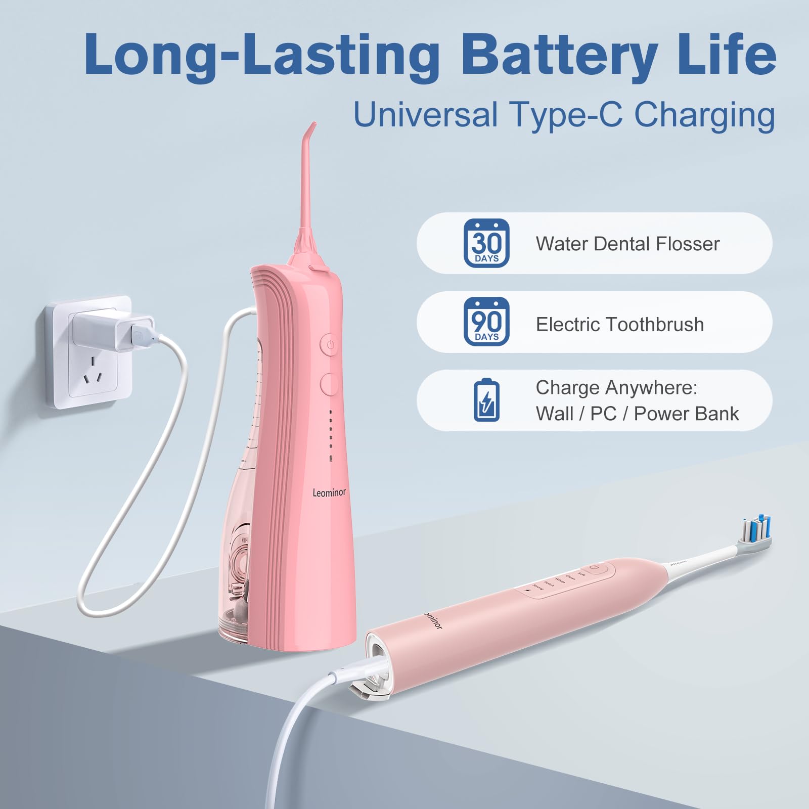 Cepillo dental eléctrico 2 en 1, kit de cuidado bucal