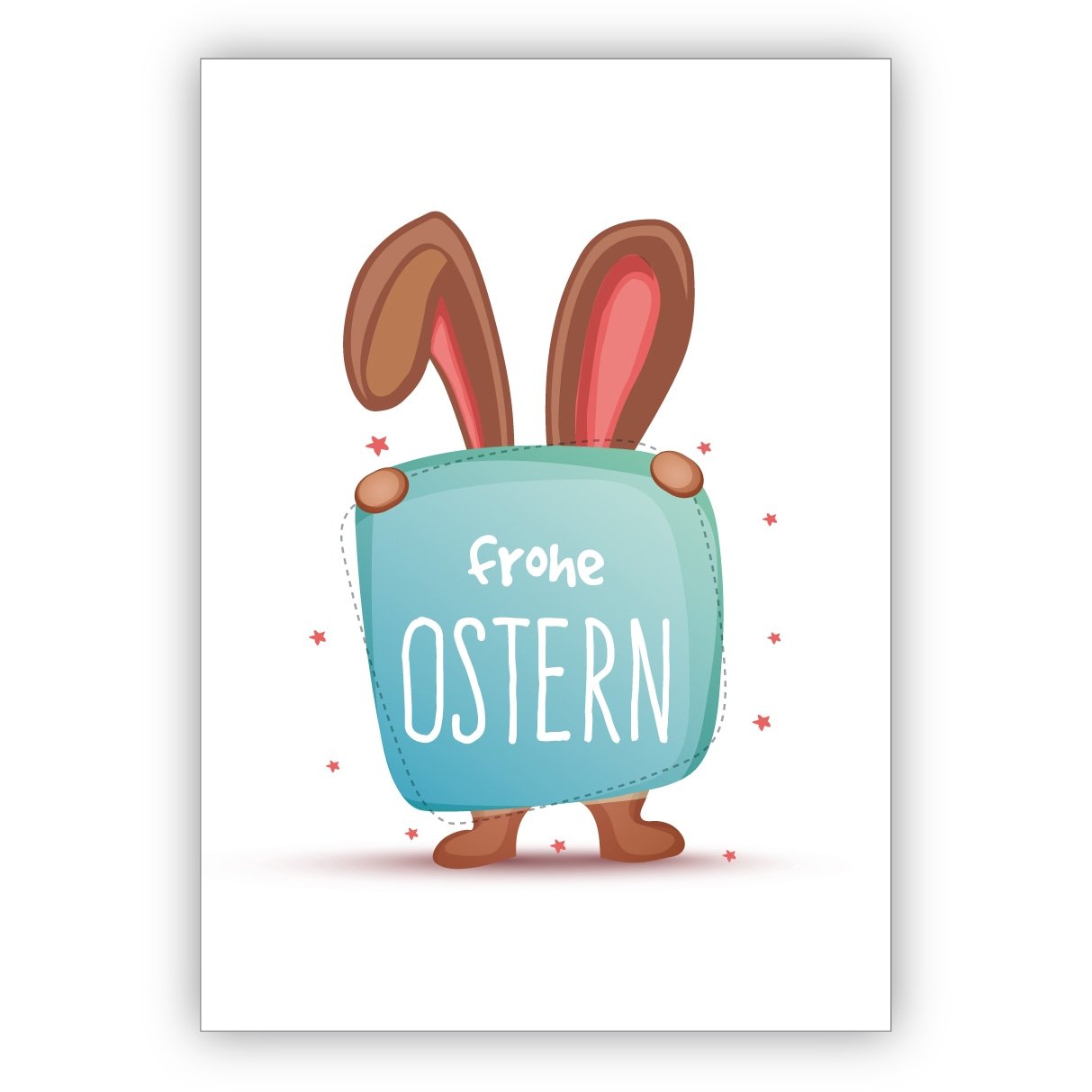 Süße Osterkarte Mit Häschen – „Frohe Ostern“ Für Familie & Freunde