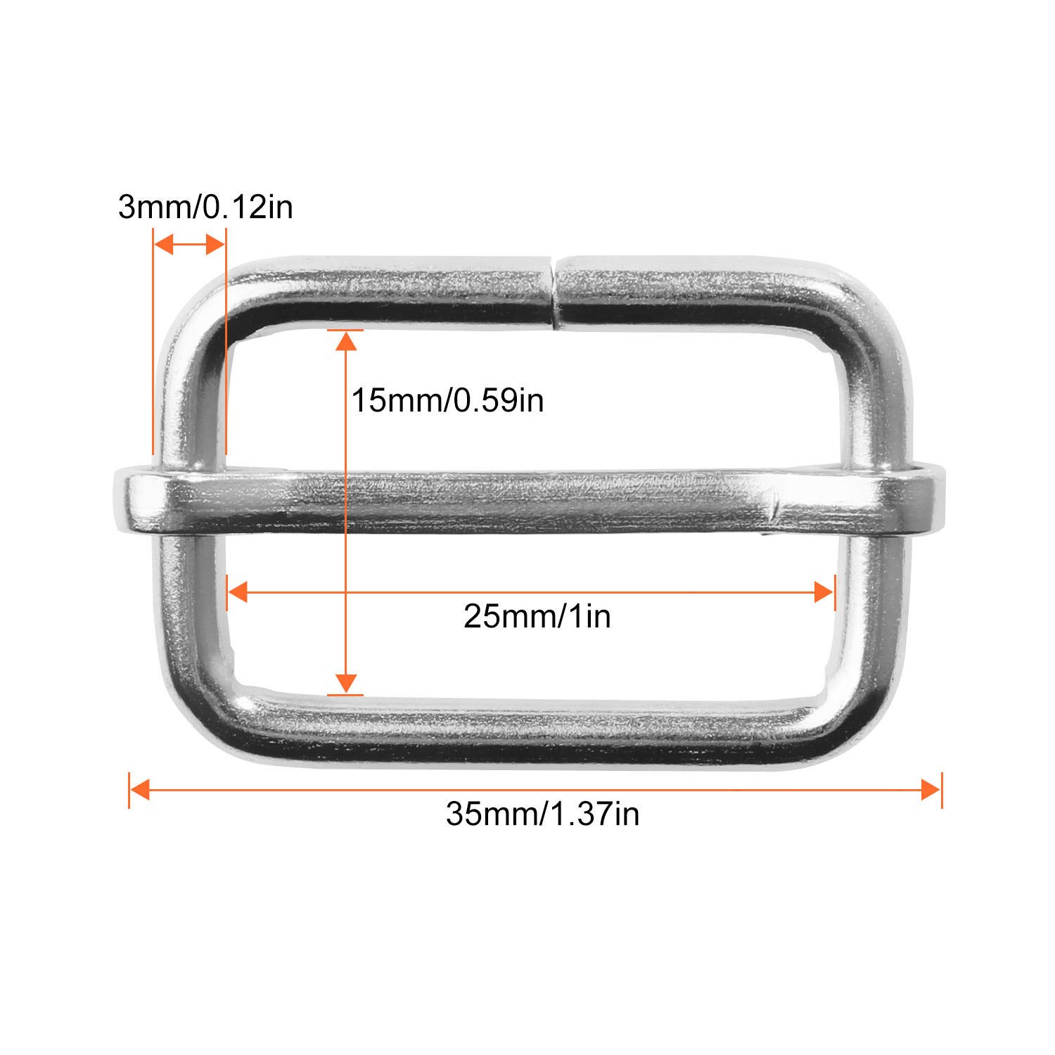 Gunmetal Metal Slide Buckles 1 Inch Strap Adjusters 6-Piece Metal Slide Buckle Set For Bag Straps | 1-Inch Gunmetal Triglide Adjusters For Purse Making & DIY Crafts Gunmetal Metal Slide Buckle Strap