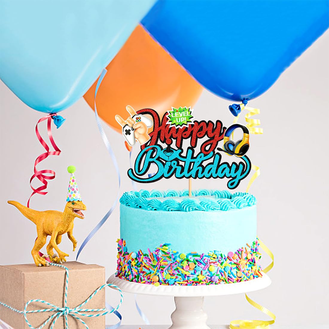 16 Stück Video-Spiel Cupcake Toppers | Bunte Kuchen-Deko Für Kindergeburtstag | Motiv: Rhythmische Spiele | Mit Zahnstocher-Stäbchen