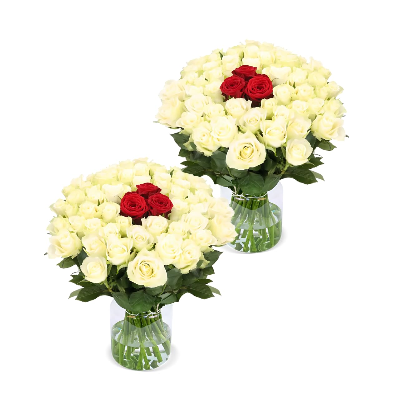Blume Ideal Rosenstrauß - Rosen in verschiedenen Farben und Mengen - Ø 40–50 cm - Echte premium Blumen für Hochzeit & Deko - 7 Tage Frischegarantie