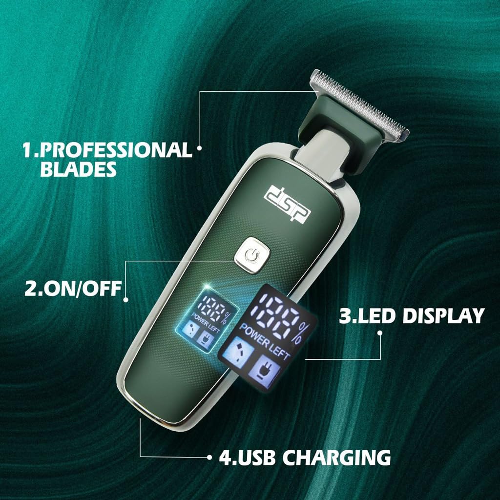 Barbiere Elettrico Capelli Clipper Casa Display Digitale Ricarica Multifunzionale Carving Rasatura