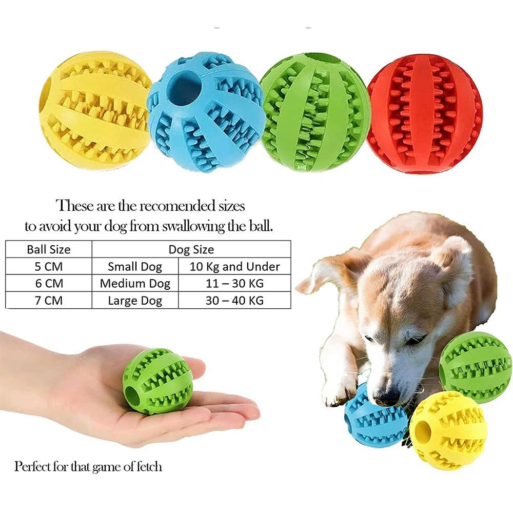 Juguetes para Cachorros, Pelota de Goma for Perros, Juguete for Cachorros, Grandes, Limpieza Dientes, Snack, 2 Unidades, Rojo, 6 cm(Green 5cm)