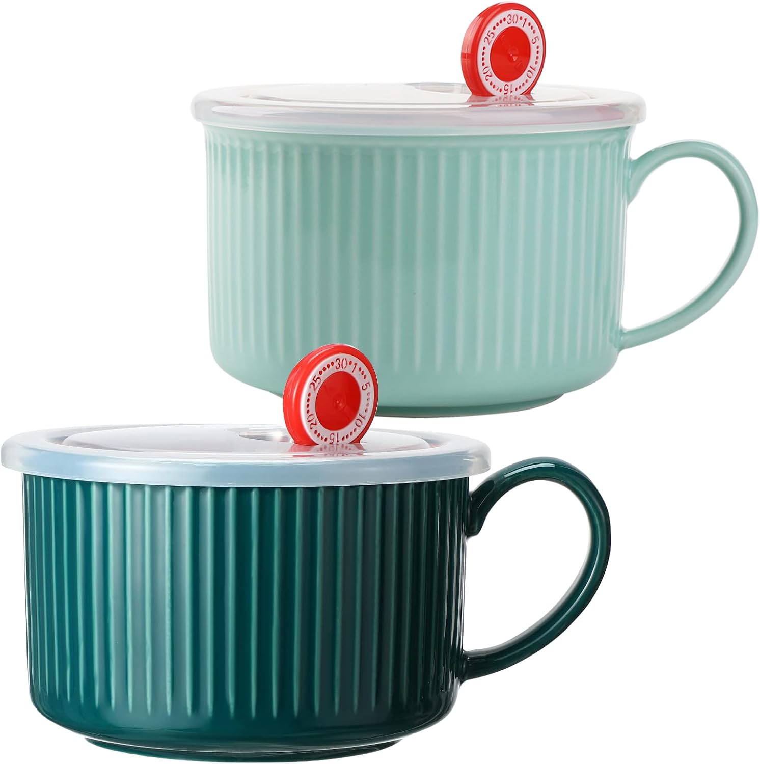 Ysglory 2 Pcs Ceramic Soup Bowls with Handles 30oz Soup