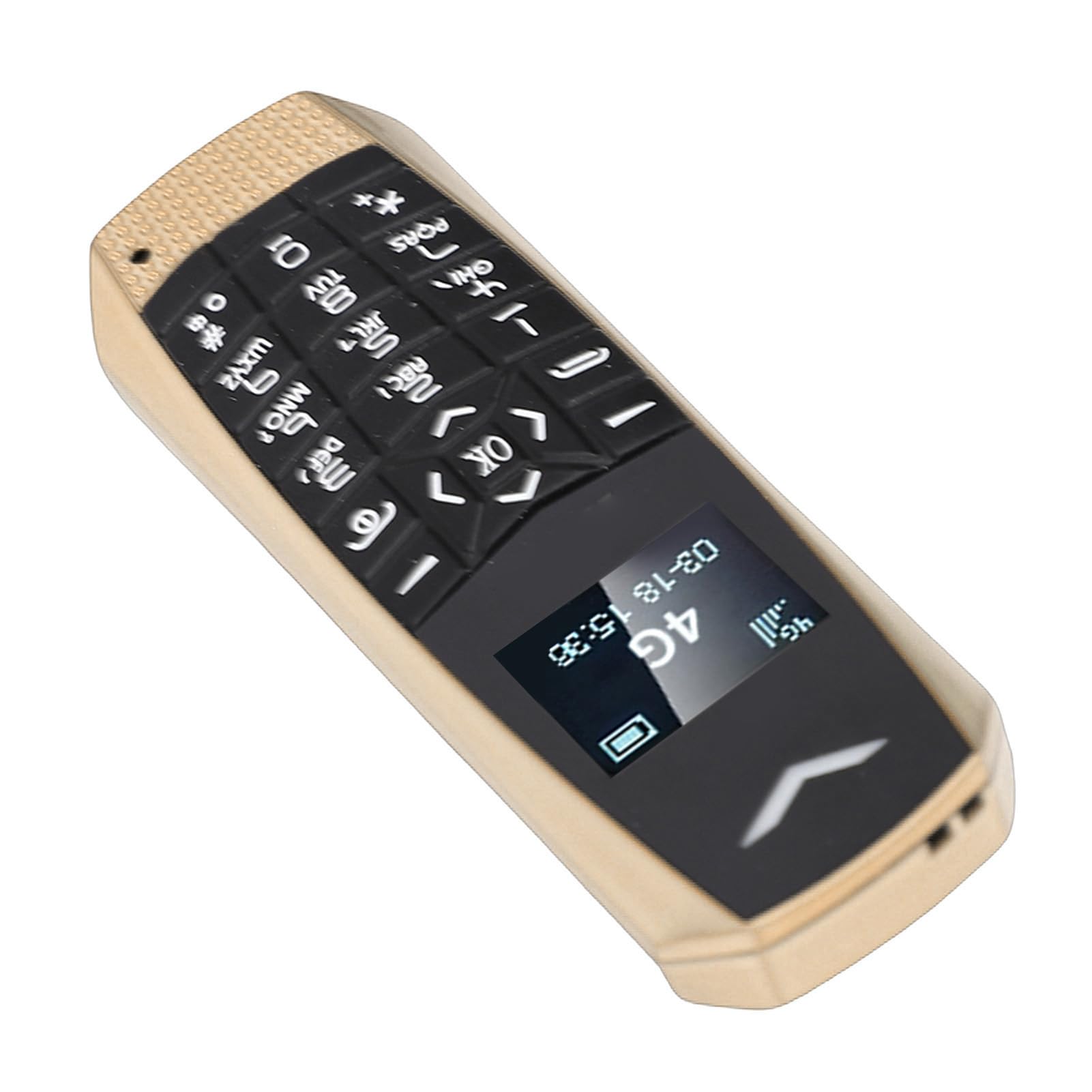 Telefono Cellulare per Anziani Sbloccato 4G LTE Compatto per Chiamate Agli Anziani Messaggi SOS Emergenza per Viaggi di Lavoro (70 X 23 X 12 mm) (GOLD)