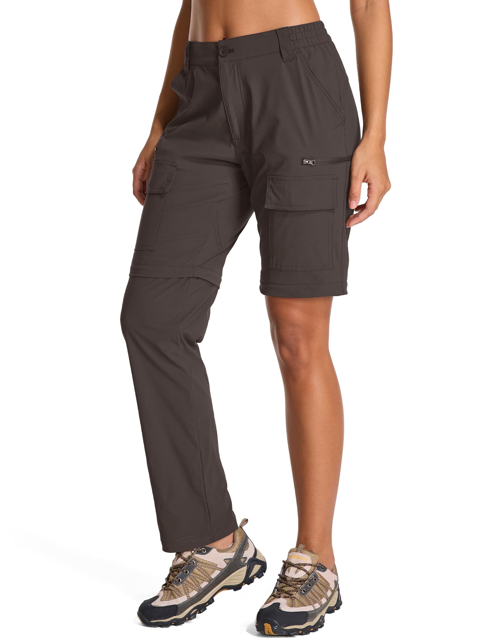 Jogwits Damen Zip-Off-Wanderhose, Leichte Trekkinghose Atmungsaktiv Schnell Trockend Safari outdoorhosen Sommer Arbeitshose Funktionshose