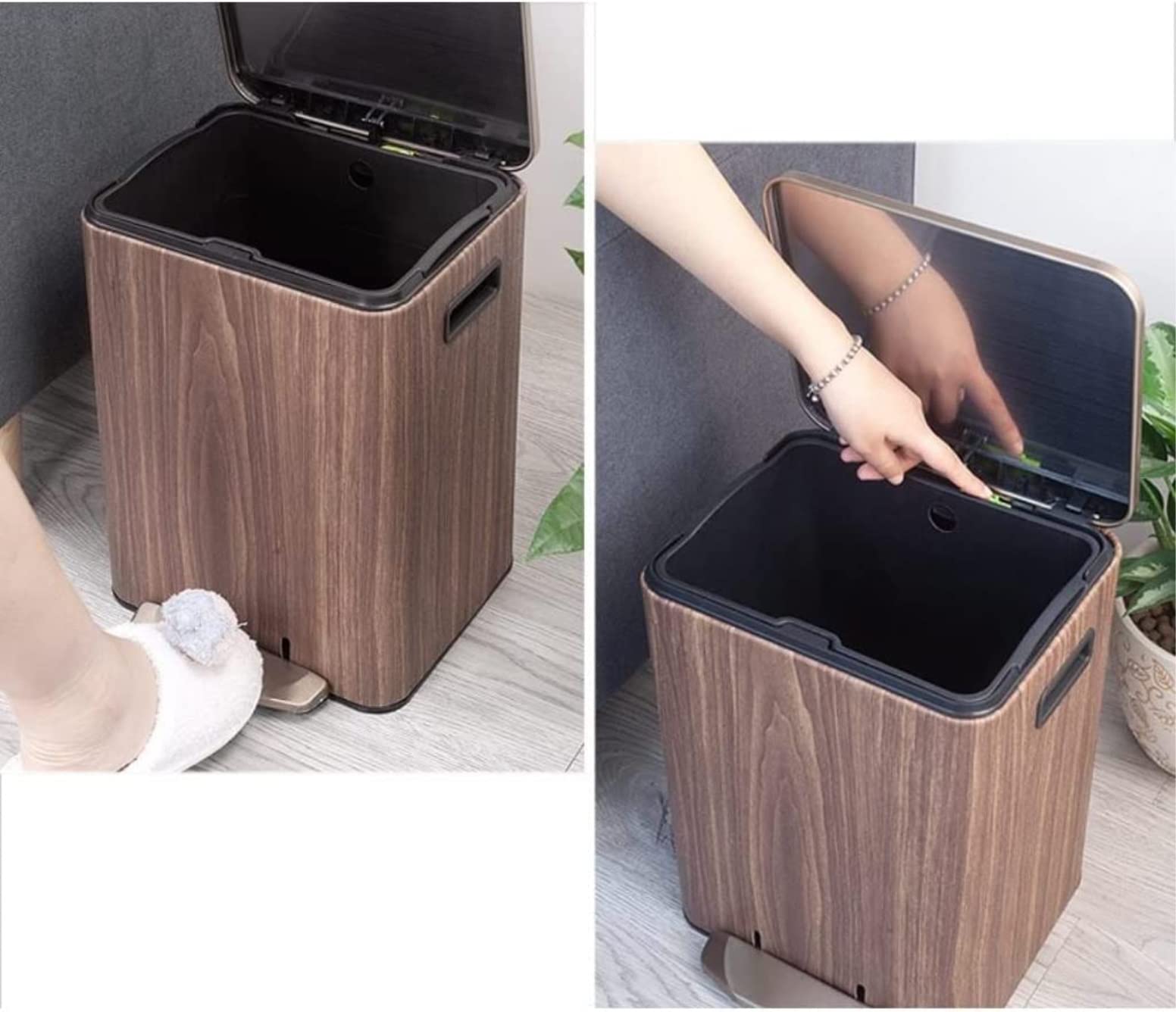 Kosz na Śmieci Sypialni Domowy Kosz Na Śmieci Salon Kosz Na Śmieci Z Pokrywką Sypialnia Pedał Kosze Na Śmieci Łazienka Kosz na Śmieci Biura (Color : D, Size : 26.5 * 22 * 36.5cm)