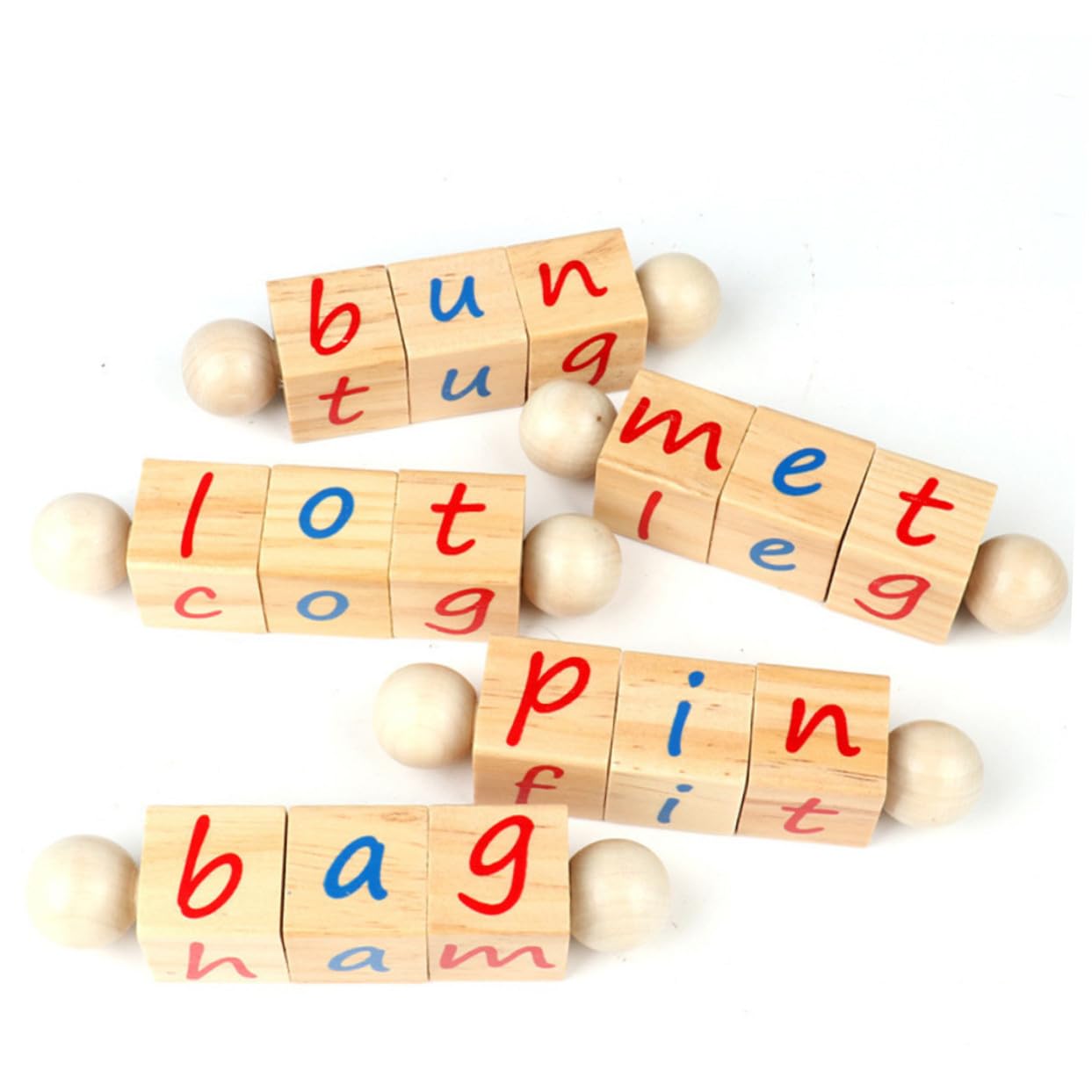 Bloque de Letras Giratorias, 1 Juego, Madera y Papel, para Niños