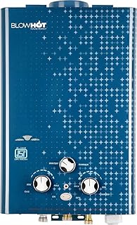 BLOWHOT 6 Litres Gas Geyser, Auto CUT-OFF LPG Gas Water Heater Geyser, Low Gas Consumption, 1 Year General Warranty and 2 Years Warranty On Heat Exchanger (ISI Marked) (Green Star) Blue