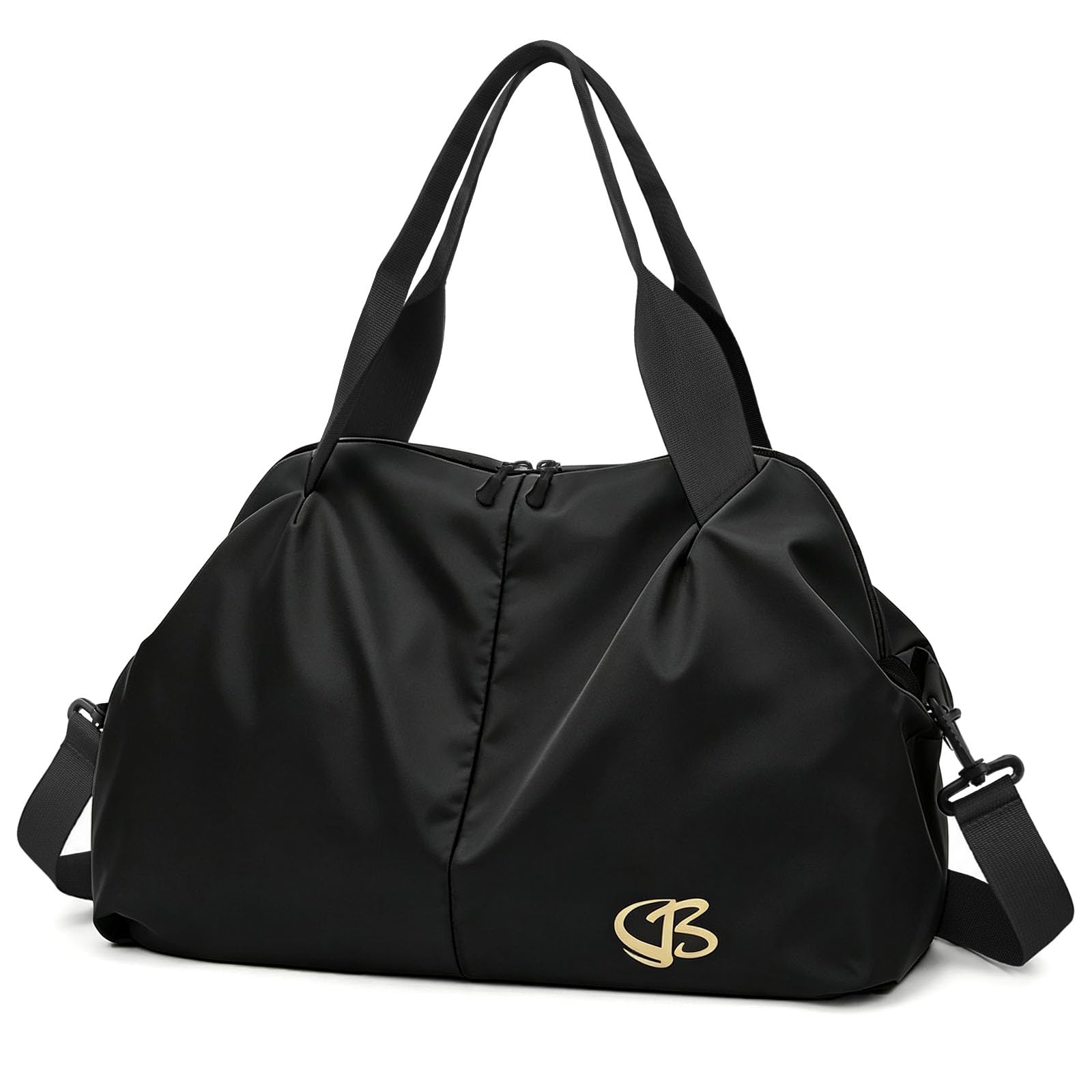 Sports Duffle Bag Small for Women with Wet Pocket, Carry On Weekend Bag Tear Resistant & Waterproof, Portable Overnight Bags for Women, Womens Gym Tote Bag Duffle Bag, Black, Sports Duffels-image-33