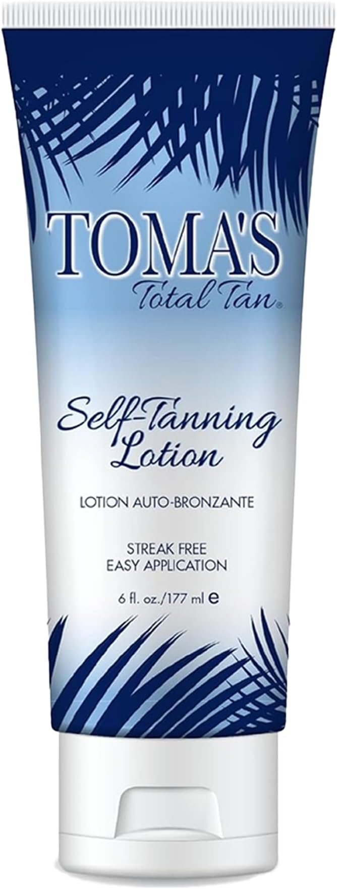 Toma's Total Tan Self-Tanning Lotion Instant Self Tanner - Whole Body Natural Looking Golden Bronze - Non-Sticky Streak-Free Application for Women & Men - Paraben-Free, Cruelty-Free - 6 oz