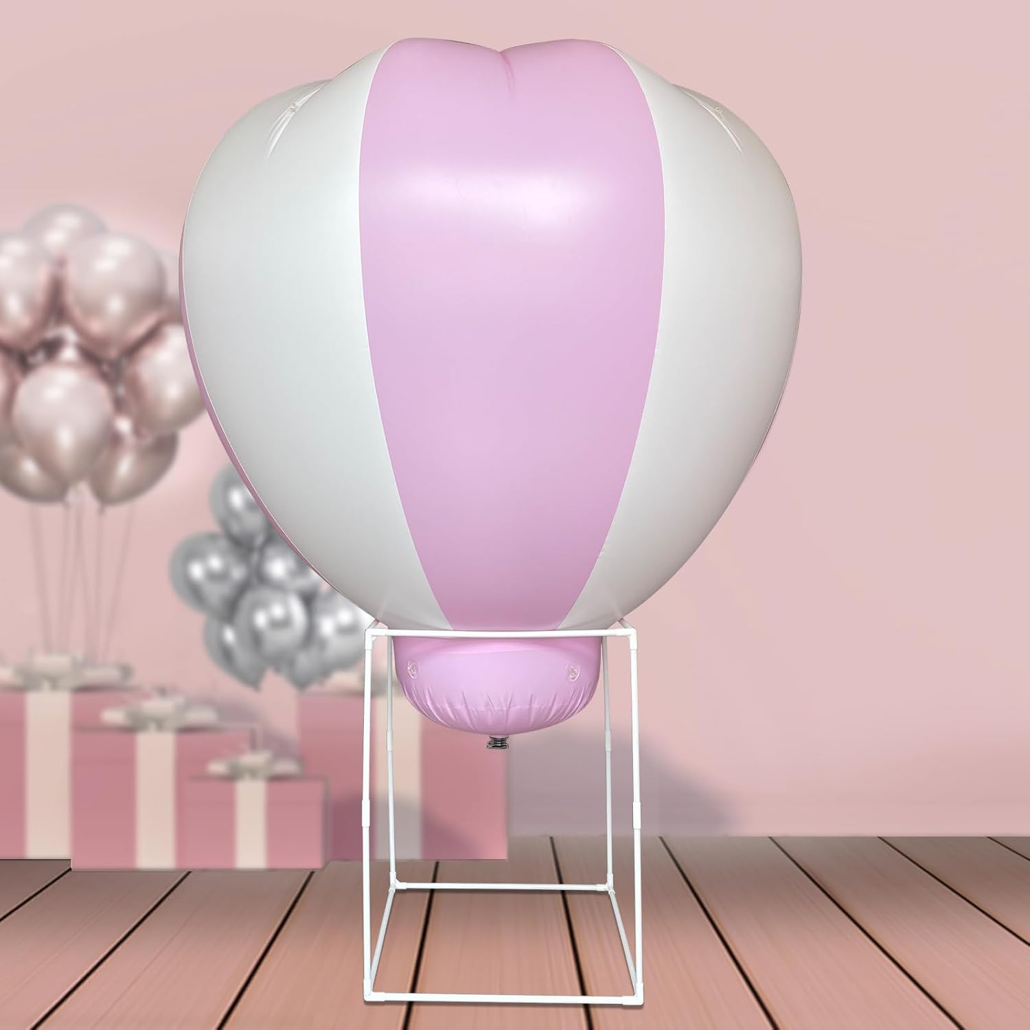 Pink White Half Hot Air Balloon, 5 Feet PVC Hot Air Balloon