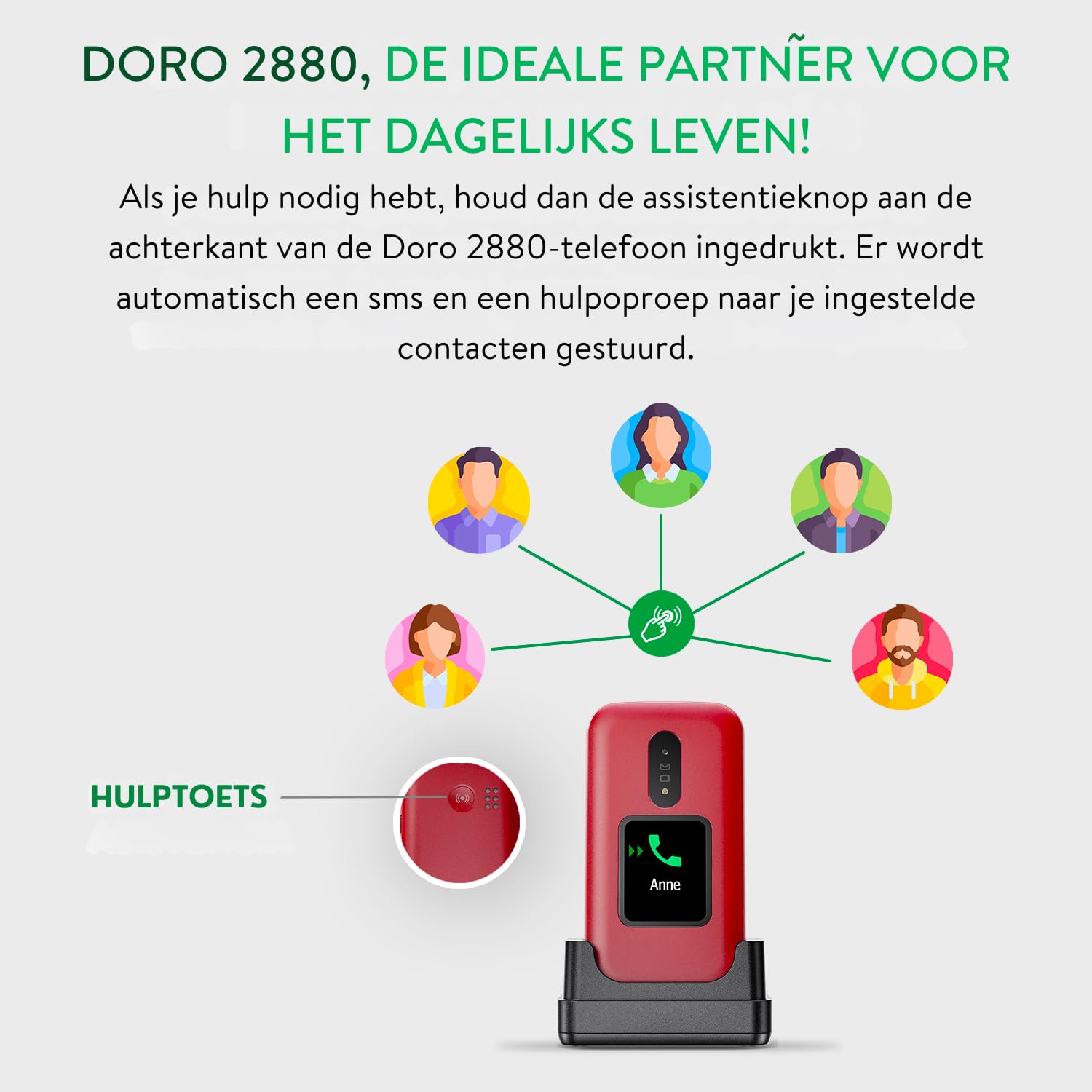 Doro 2880 4G Téléphone Portable à Clapet pour Seniors - Simple d
