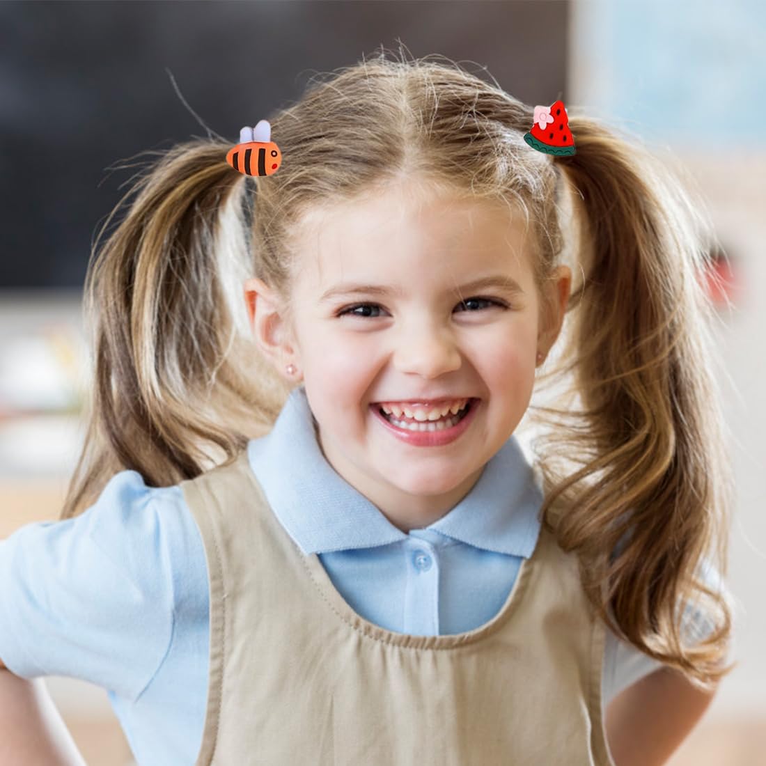 30 Pièces Élastiques Cheveux Fille, Élastiques Cheveux Bébé, Chouchous Cheveux Fille, Petits Élastiques Cheveux, Pour Petits Enfants et Bébés (Fruits, Animaux, Fleurs)