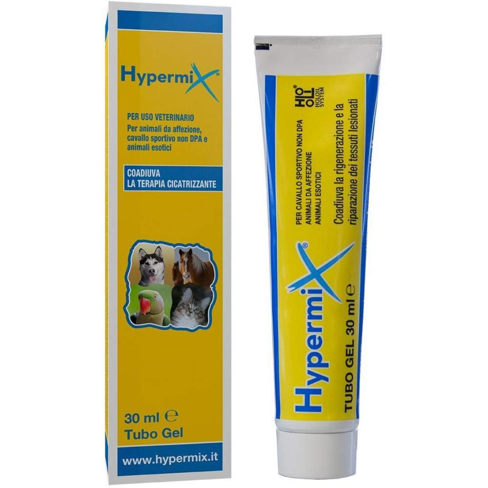 Hypermix GEL per cute lesa di animali domestici, esotici e selvatici - Gel idratante e lenitivo - Sgradito agli insetti - Tubo da 30 ml