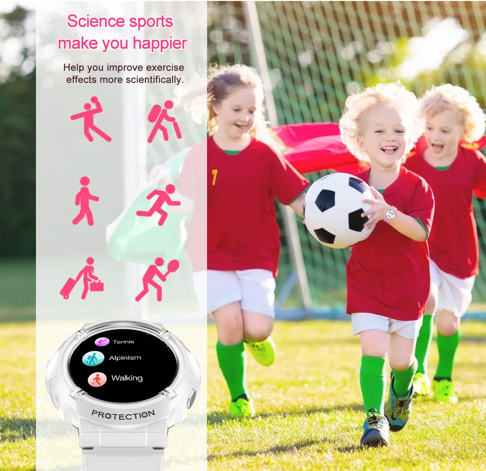 findtime Smart Watch for Kids Fitness Tracker Heart Rate Monitor IP68 Waterproof Pedometer Step Counter Calories Sleep Monitor Sport Modes DIY Face Smart Watch for Boys Girls - Image 2