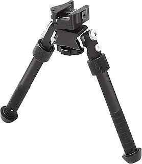 Sturdy Portable Bipod Adjustable Height Rifle Bipod with 360° Rotation V Yoke for Hunting Shooting Accessories Outdoors - Satmem