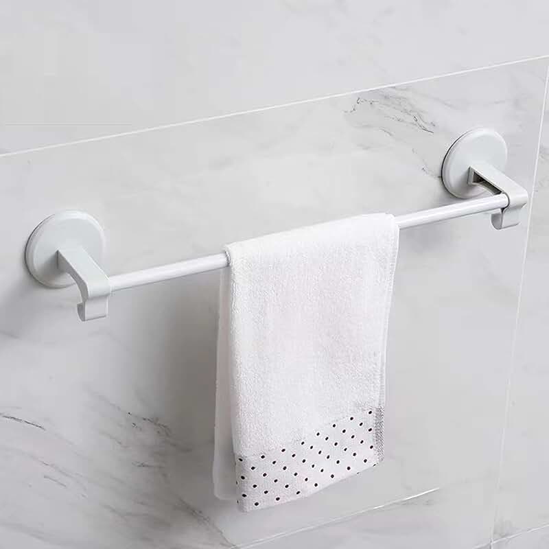 white plastic towel bar