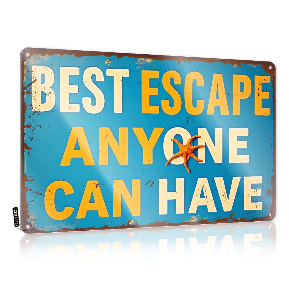 Sujd Men's Colour Western Star Decor Metal Tin Sign Spooky Wall : Room Rules For Bedroom; | Best Escape Anyone Can Have.