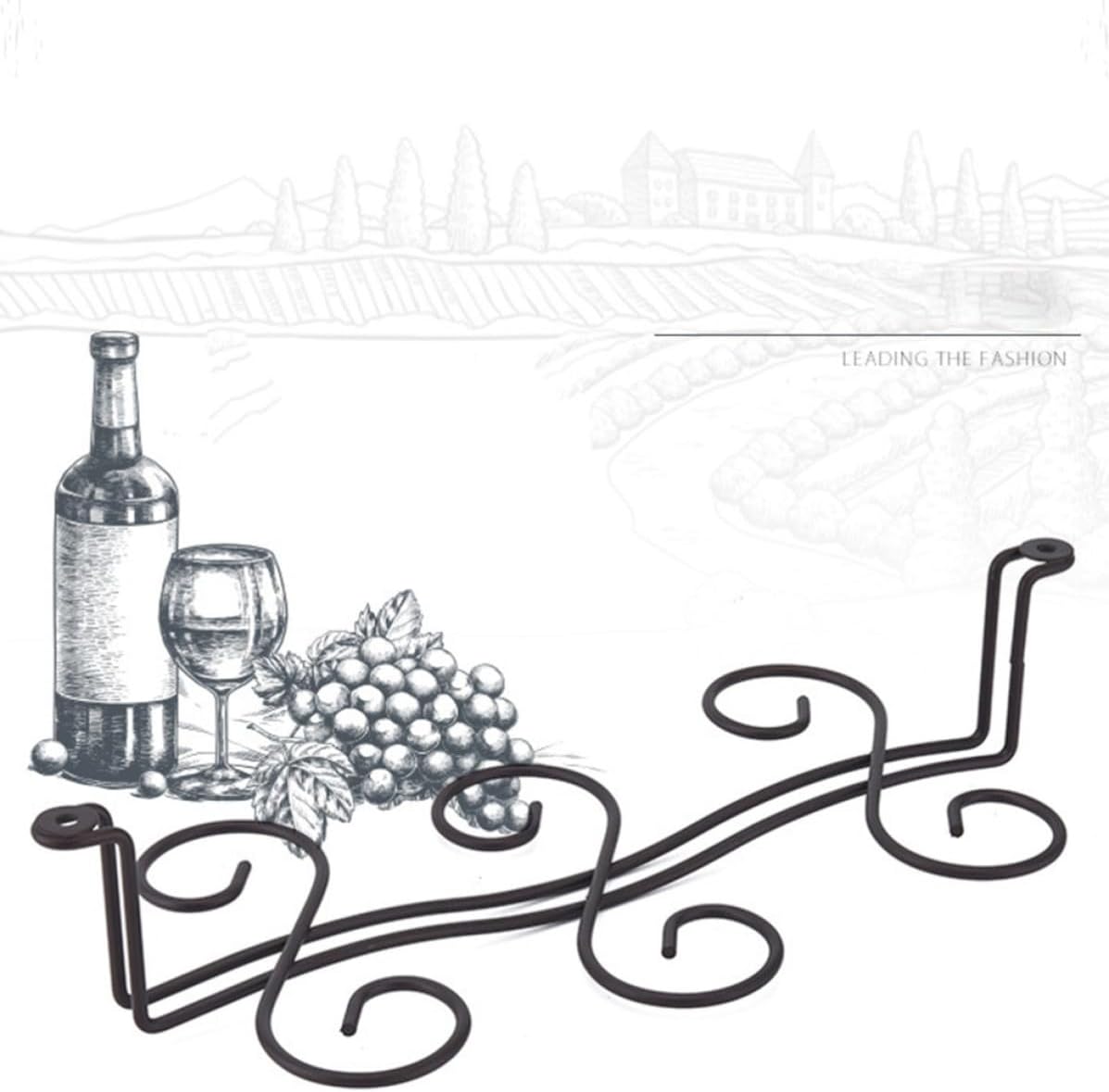 Creative Iron Wine Glass Rack Hanging Upside down Stemware Display Shelf for Club and Bar, Easily Accessible Black Goblet Holder Stylish and Elegant Design