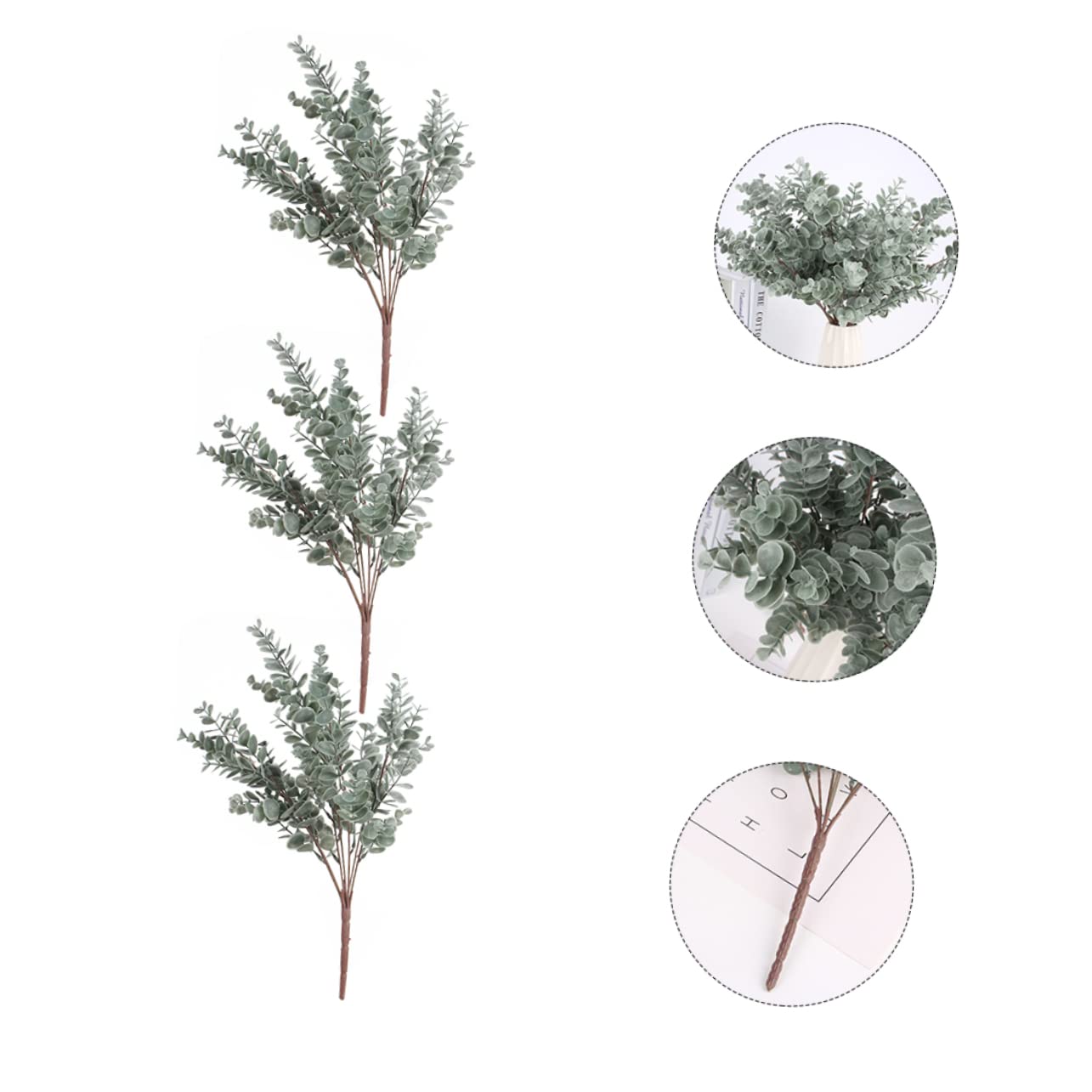 Alipis 9 Pz Foglie di eucalipto simulate falso eucalipto plettri di foglie artificiali piante artificiali fake plants plettri artificiali di foglie di finto plastica