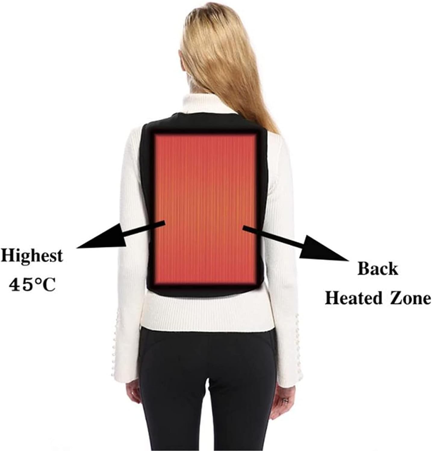 USB Rechargeable Heating Vest, Doubled-Warm Fleece Body Warmer for Outdoor Camping