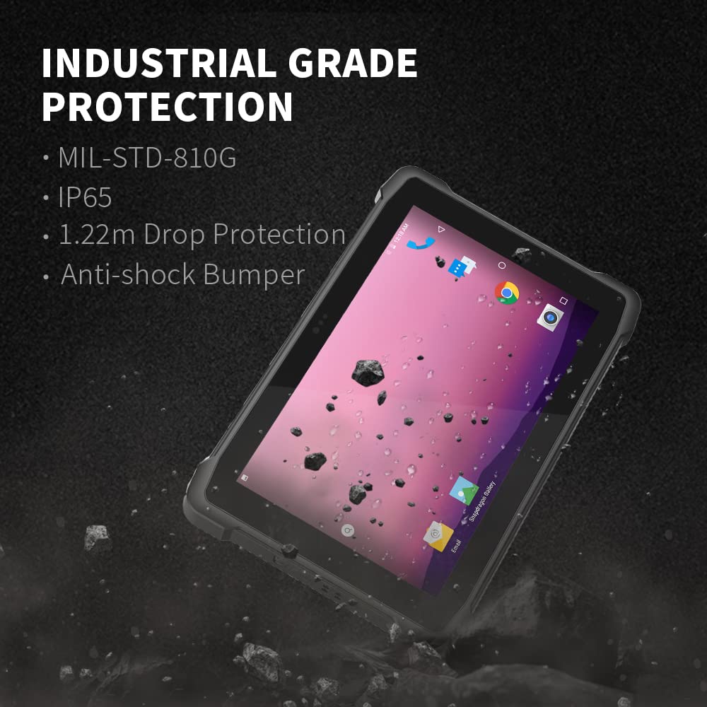 10,1" Rugged tablet do zastosowań mobilnych z systemem Android 11, SM6350, 4 GB RAM, 64 GB, IP65 przemysłowy tablet GPS, WiFi, 5G, Bluetooth, ochrona przed kurzem i upadkiem i wodą