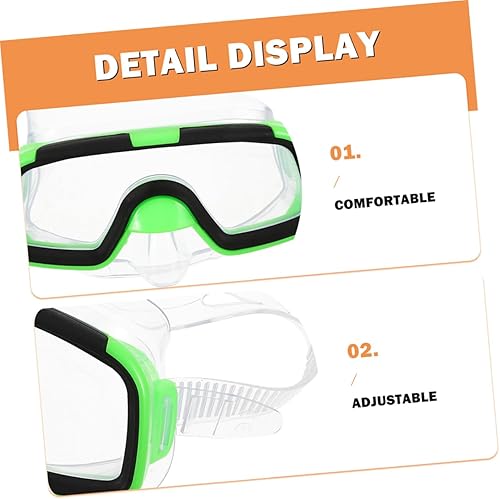 Miniatura 8 de UPKOCH Juego de equipo de esnórquel para niños, 2 piezas, popotes, aletas cortas para natación, diseño semiseco antivaho para niños y niñas, para