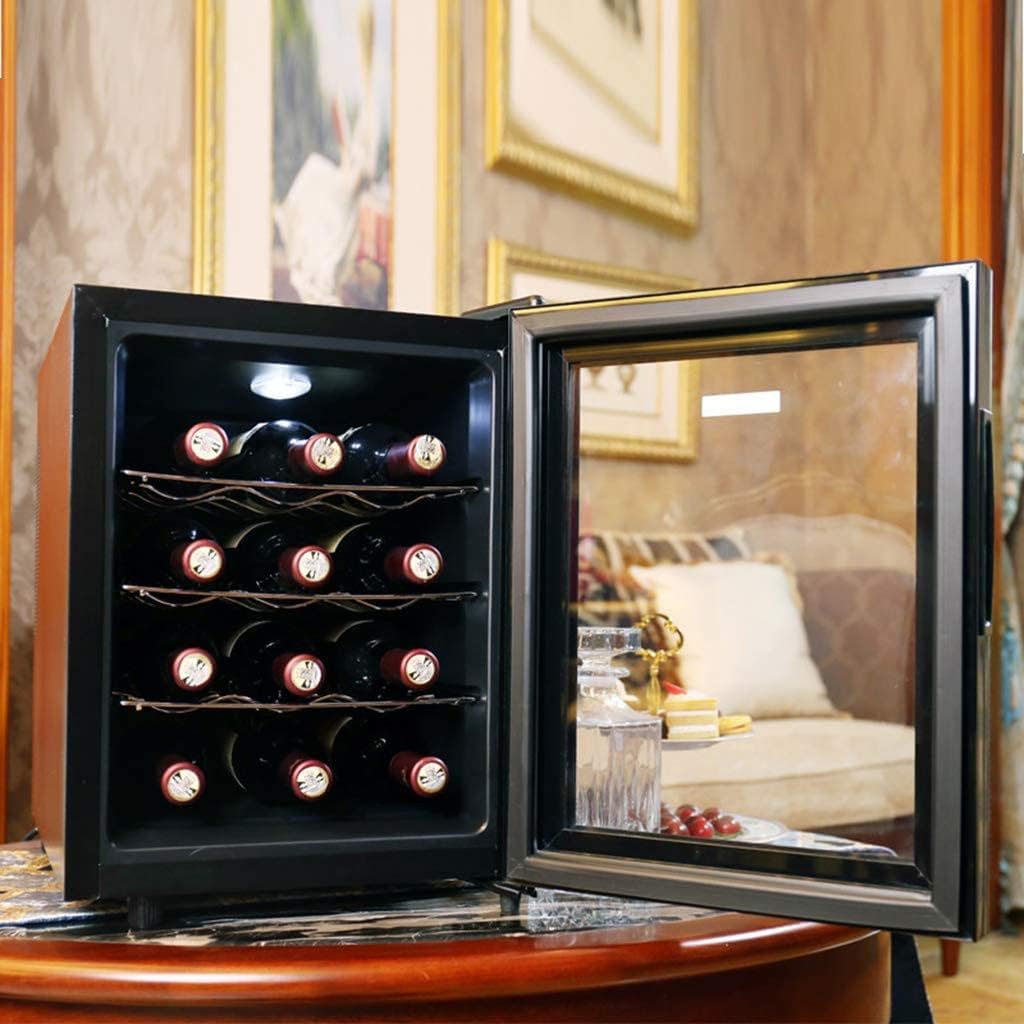 Wine Cooler Refrigerator - White Red Wine Countertop Wine Cooler Refrigerator - Freestanding -Touch Button-LED Display 12 Bottle Wine Cooler