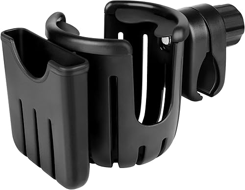 Accmor - Portavasos para cochebicicleta con soporte para teléfono, soporte universal 2 en 1 para bebidas, para coche, andador, silla de ruedas,