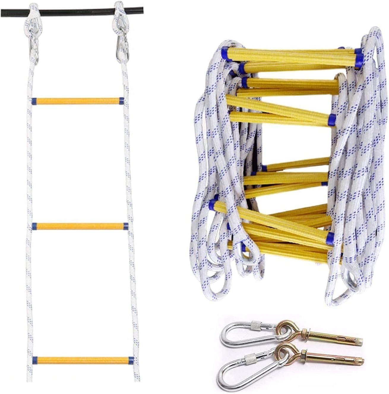 Emergency Escape Rope Ladder Outdoor Quick Deployment For Home Climbing Amusement Park Windows And Balconies(8m)