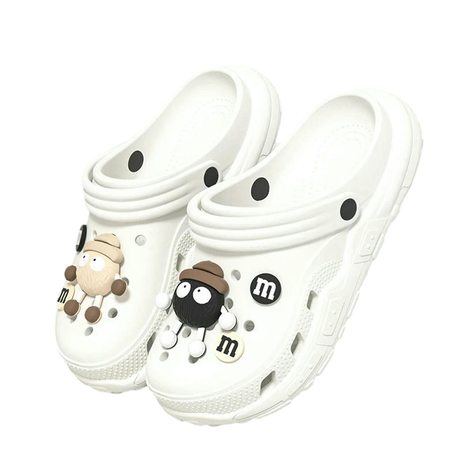 Fccbdfc Men's White Sliders Charms Clogs Eva Soft Summer House Slippers Wo's Sandals Slipper Man Shoes Kids Indoor