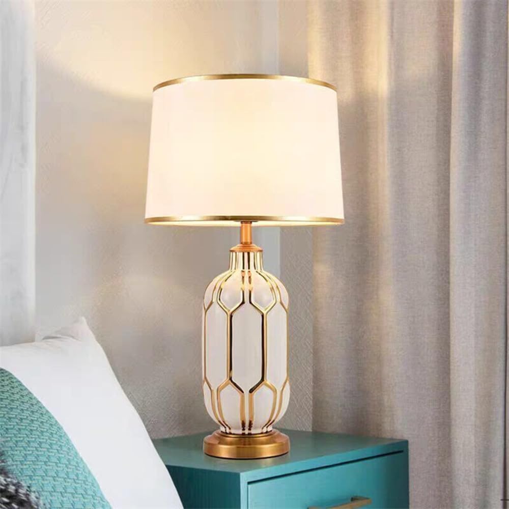 American Ceramics Table Lamp LED Modern Luxury Art Living Room Villa Hotel Study Bedroom Bedside Desk Light (Style 3)