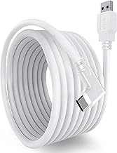 16ft Link Cable for Oculus Quest 2 & Quest 1 for PC Gaming & Charging | High Speed Data Transfer & Fast Charger Cord 90 Degree Angled Type C USB3.2 Gen1 to USB Type A Power Cable (16ft/5M, White)