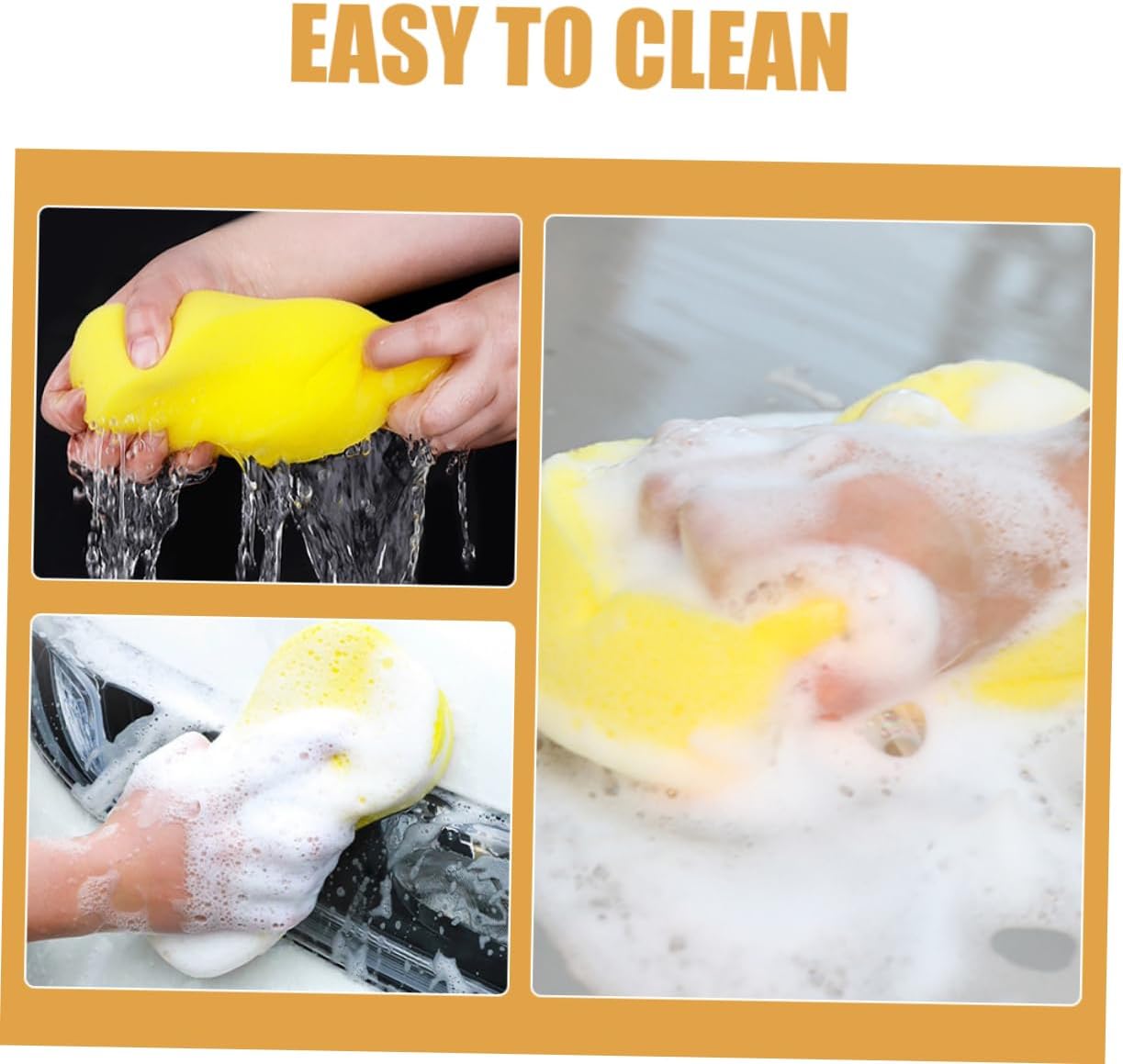 ORFOFE 6Pcs Durable Car Washing Sponges Versatile Handheld Cleaning Scrubbers for Efficient and Surface Cleaning Soft Material for Scratch Results
