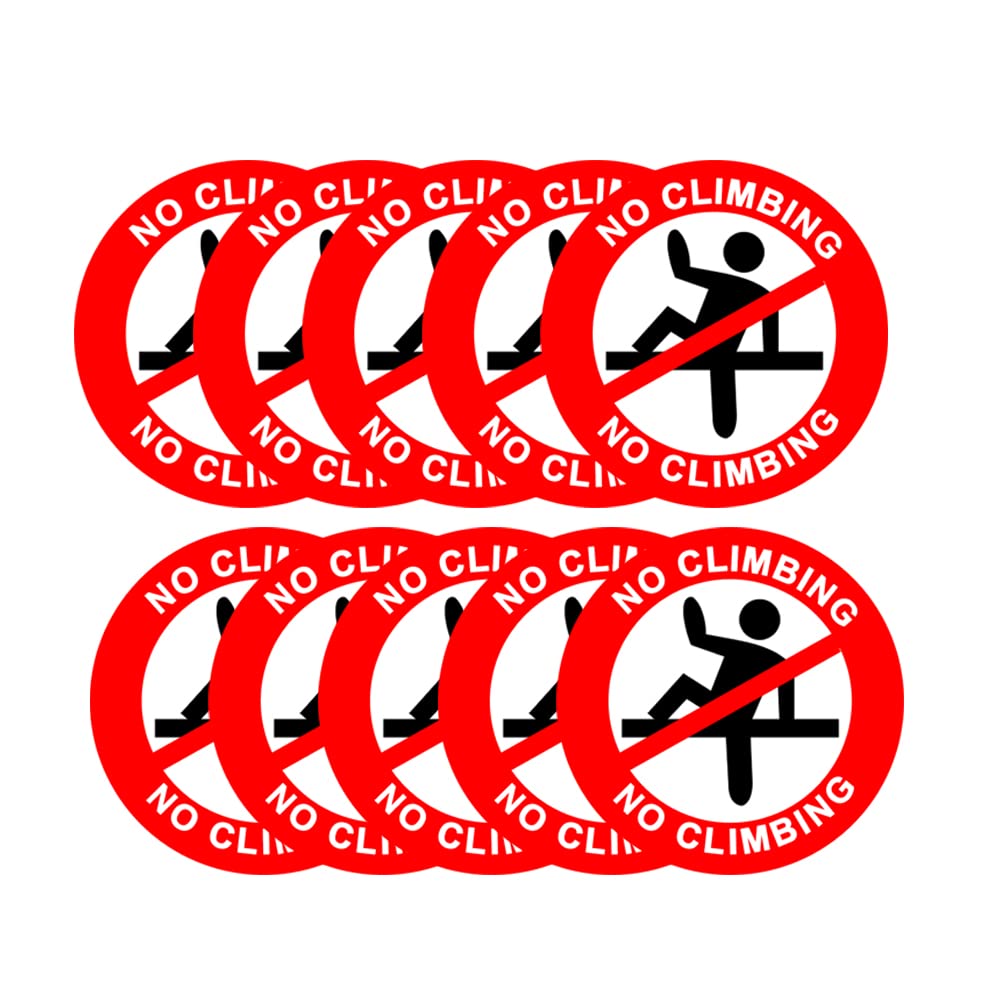 No Climbing On Fence,5 Inch Do Not Climb Sign for Business,Supermarket,10 Pcs Per Pack