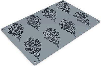 Pavoni GG048 Oak-Leaf Baking Mold Freezing Mould with 8 Oak-Leaf Cavities, each 3.86 Inch x 2.09 Inch x 0.08 Inch High