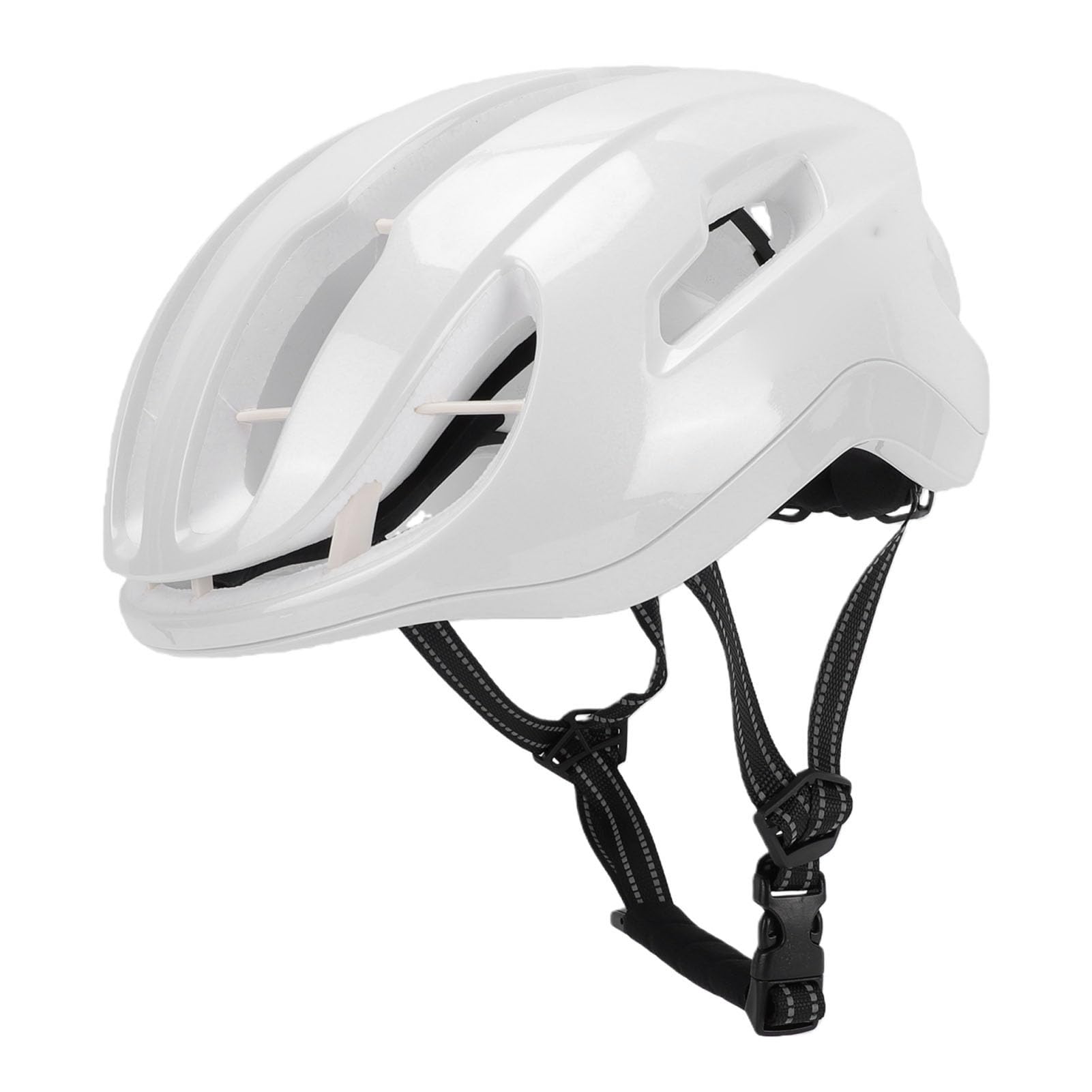 Casco de Ciclismo Ajustable Blanco Brillante Protección Elegante para Hombres Mujeres Ciclismo de Montaña de Carretera