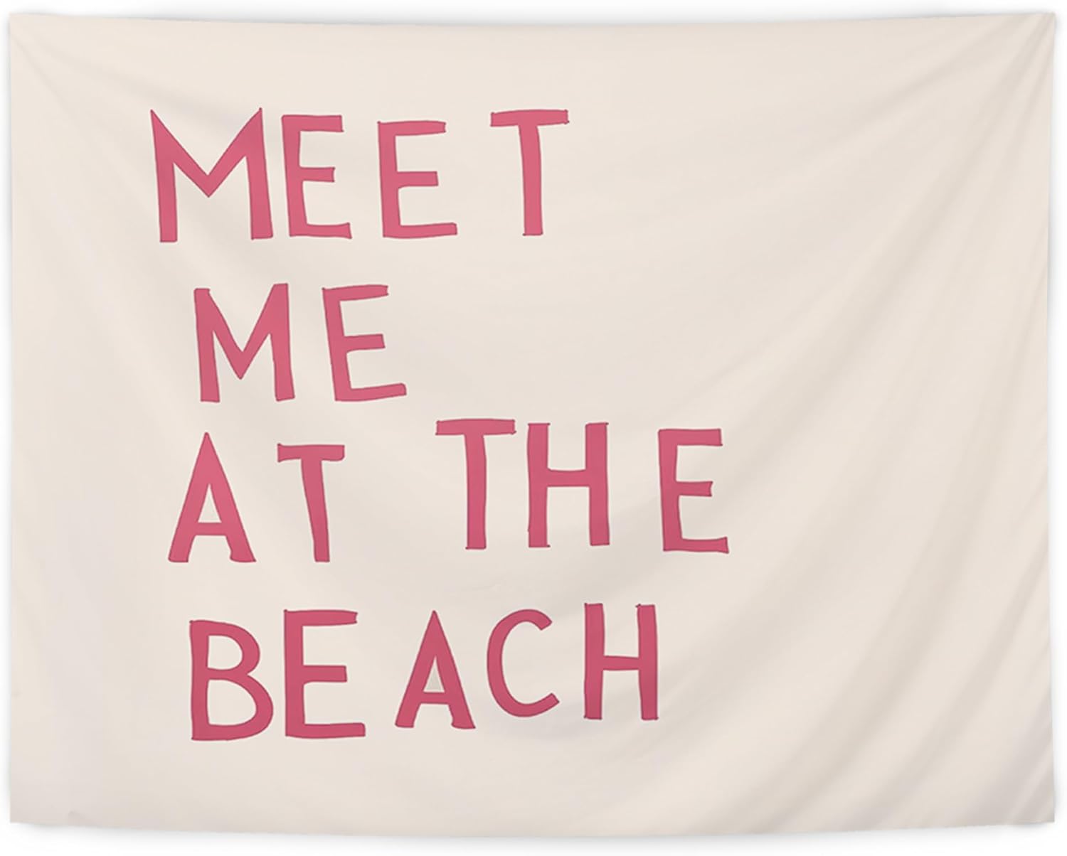 LUVADIAN Pink Beach Tapestry - Beach Room Decor Aesthetic, Meet Me at the Beachs Coastal Tapestry Wall Hanging, Beacsh Wall Decor, Ocean Room Decor, Coastal Wall House Decor, 50x60 Inches pink: beach