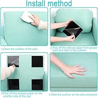 Vista 4 de Almohadillas de agarre para sofá, 12 almohadillas de velcro con autoadhesivas para evitar que los cojines de sofá se deslicen, para sofá, sofá