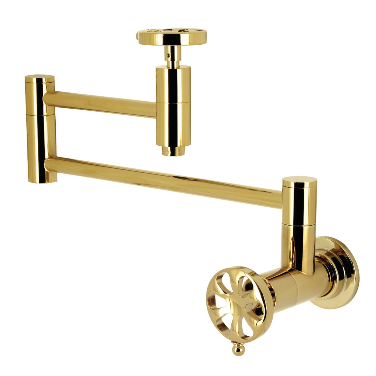 Remplissage de pot mural Kingston Brass KS8102RX en laiton poli pour cuisine
