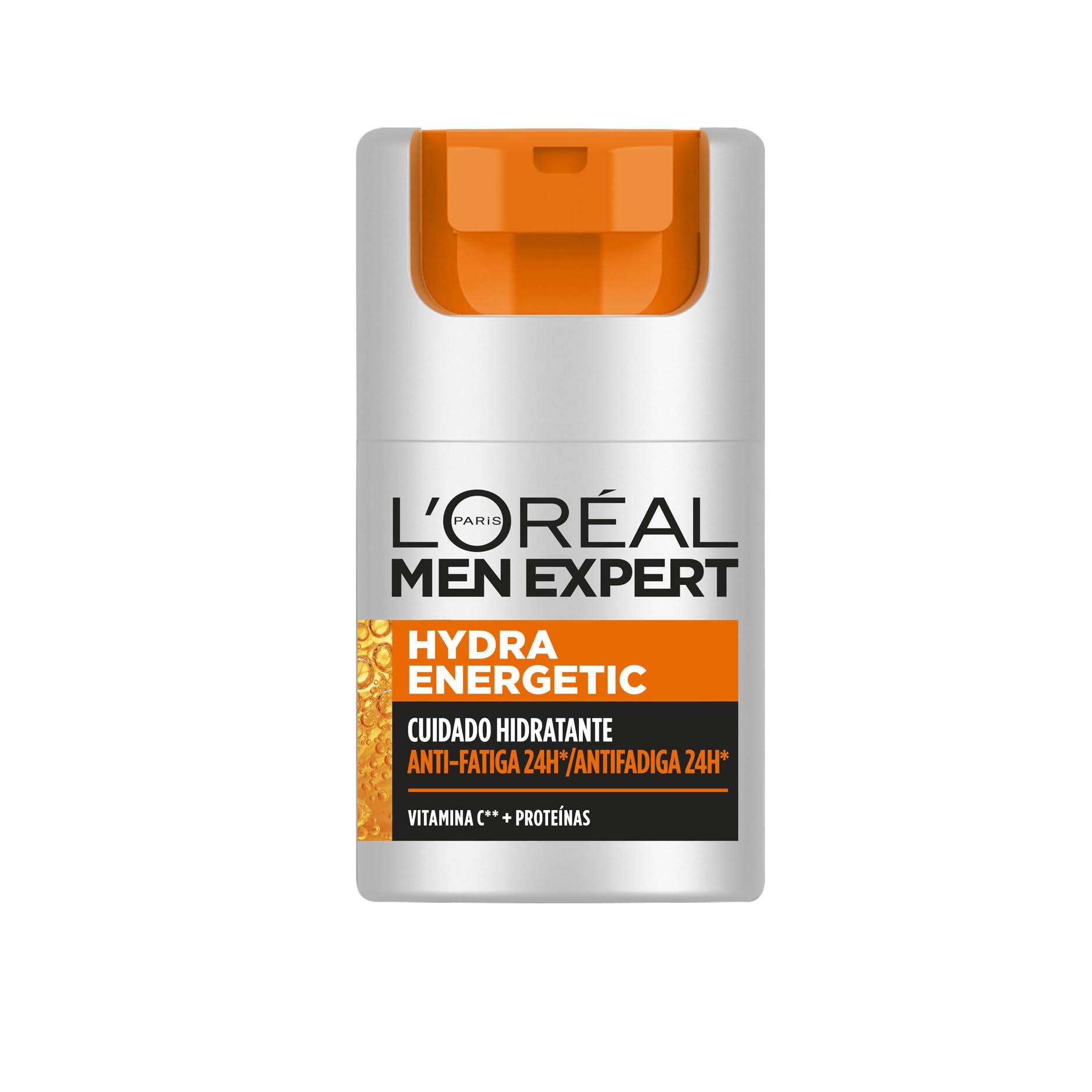 L'Oréal Men Expert Crema hidratante antifatiga para hombre, Crema Hydra Energetic para hombre con Vitamina C*, Combate la apariencia de ojeras e hidrata la piel - 50 ml