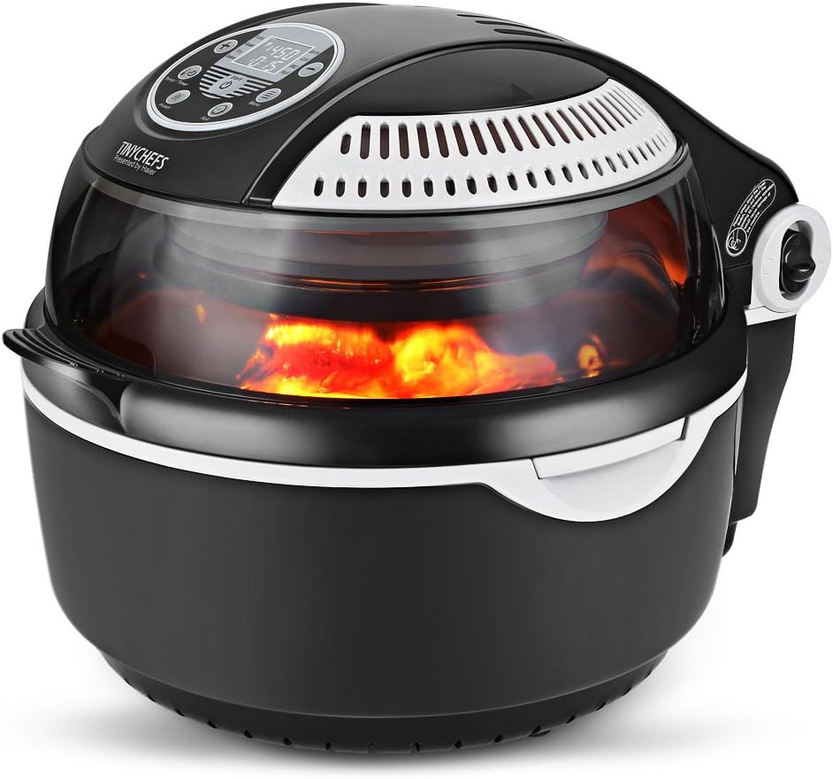 Tinychefs Multifunctional Airfryer, Oil-Less Airfryer 10 litres Health Halogen Turbo Hot Air Fryer Multi Grill Oven Temperature Control No Splatter